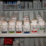 Pharmacy medication dispensing storage system racks shelves