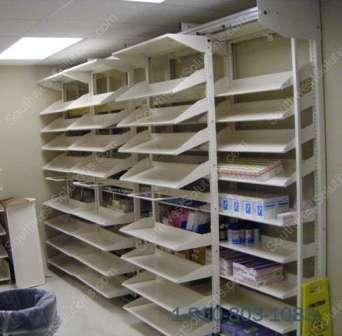 Pharmacy Supply Shelves Tilted, Shelving Houston Tx