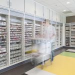 Pharmacy storage with roll down door secure