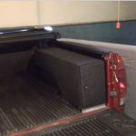 Pickup truck trunk bed weapon storage locker safes