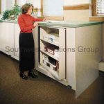 Pivot spin counter cabinets rotating storage