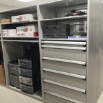 Police gear shelves supply storage cabinets