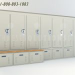 Police personal gear lockers with bench seats ssg psl combo option4