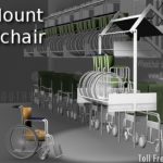 Powered wheelchair electric wall lift rack system
