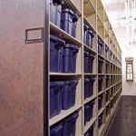 Prison property storage on mobile shelving