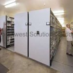 Property inmate power mobile high density shelving system evidence storage