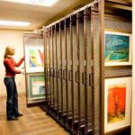 Pull out art panels painting museum storage cabinet