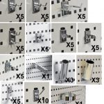 Pull out panel pegboard tool holder sets
