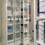 Pull out surgery shelving sliding operating room cabinets supplies