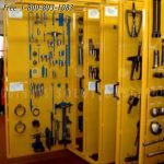 Pull out tool storage system pegboard rack