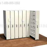 Pull out wall shelving 7 wide open