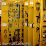 Pullout tool storage rack cabinet hanging pegboard