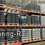 Push back pallet rack spring rail