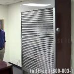 Push button security door shelving protection