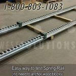 Pushback spring rail pallet rack storage