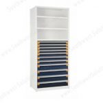 R5lee 4807 small parts organization drawers in shelving cabinet