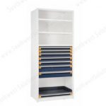 R5lee 4809 large drawers at bottom in shelf storage cabinet open storage above