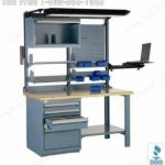 R5wh5 2015 computer workstation with light locking secure drawer storage overhead bench