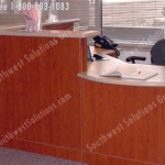 Reception area casework furniture desk millwork movable