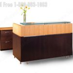 Reception desk furniture lobby wood credenza file cabinets