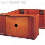 Reception station veneer wood u shaped drawers cabinets furniture