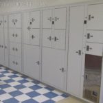 Refrigerated evidence storage locker bank sheriffs department