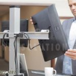 Retrofit adjustable sitting standing desk workstations