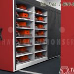 Roll down tambour doors on athletic equipment spacesaver storage system