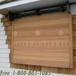 Roll up wood oak motorized locking security shutters