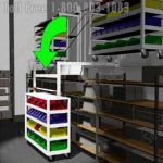 Rolling cart tilt and store storage system