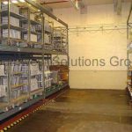 Rolling compact pallet racks tracks industrial storage