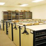 Rolling docket book shelving units roller record shelves county courthouse cabinets storage