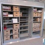 Rolling doors bi file shelving sliding racks box shelves