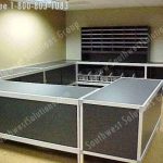 Rolling mail room tables movable mailroom furniture mail station cabinets benches