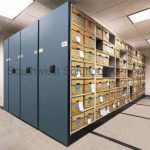 Rolling shelving record box storage archival racks