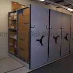 Rolling warehouse shelving hand crank racks