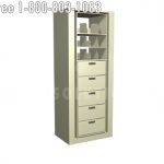 Rotating storage cabinet 8 high drawer shelves secure storage unitfs1 8s