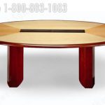 Round conference room wood table power double door trough