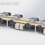 Row desk benching system movable mobile work station furniture