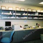 Rx upper slant shelves pharmacy cabinets drug tilt storage shelving casework modular millwork tx ok ar ks tn