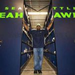 Seahawks football powered storage shelving