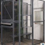 Secure holding cell wire cage with window