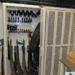 Secure storage gun lockers weapons rack sheriff department