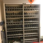 Security shutter doors storage shelves