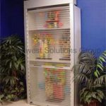 See through rolling shelving tambour security doors clear