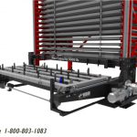 Sheet metal lifting vertical storage machines