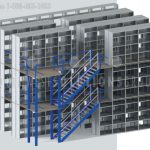 Shelf supported triple 3 tier mezzanine space saving parts storage