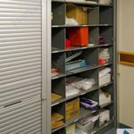 Shelving and rolling doors public safety storage