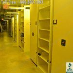 Shelving powered push button library archive storage