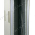 Single column medical storage cart tambour door